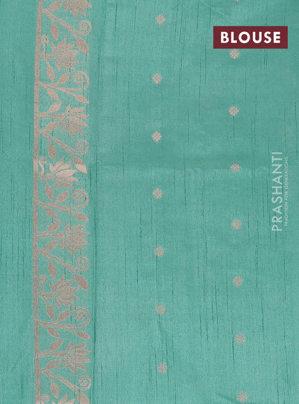 Pastel Green Semi Tussar Saree - Butta