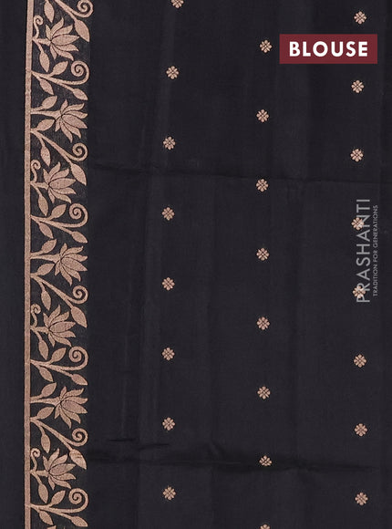 Black Semi Tussar Saree - Butta