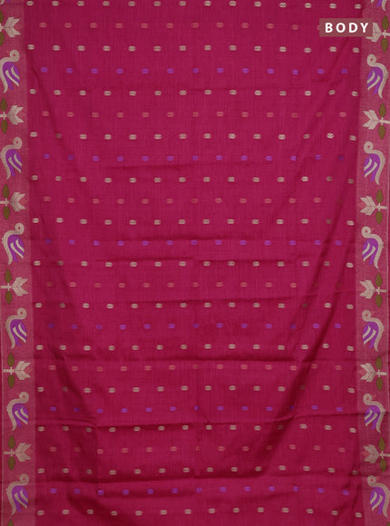 Pink Semi Tussar Saree - Butta
