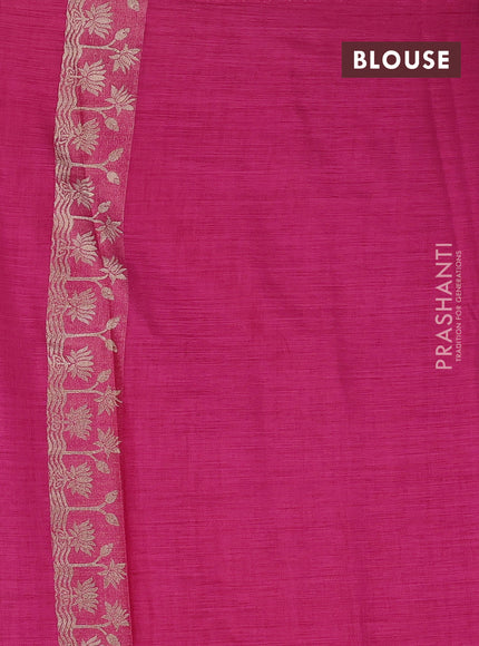 Pink Semi Tussar Saree - Butta