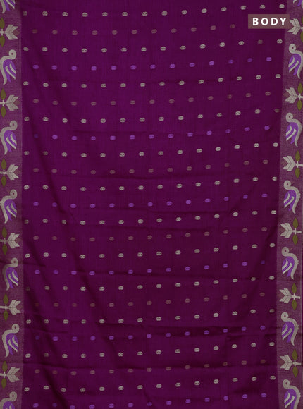 Magenta Pink Semi Tussar Saree - Butta