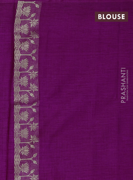 Magenta Pink Semi Tussar Saree - Butta