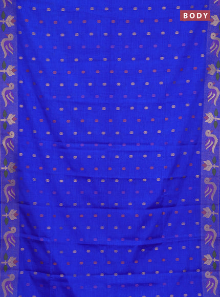 Royal Blue Semi Tussar Saree - Butta