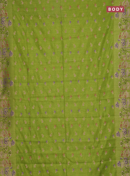Light Green Semi Tussar Saree - Butta