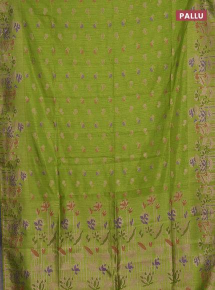 Light Green Semi Tussar Saree - Butta
