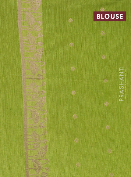 Light Green Semi Tussar Saree - Butta
