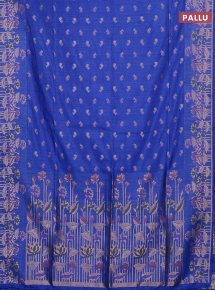 Royal Blue Semi Tussar Saree - Butta