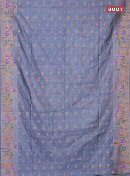 Grey Semi Tussar Saree - Butta