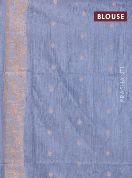 Grey Semi Tussar Saree - Butta