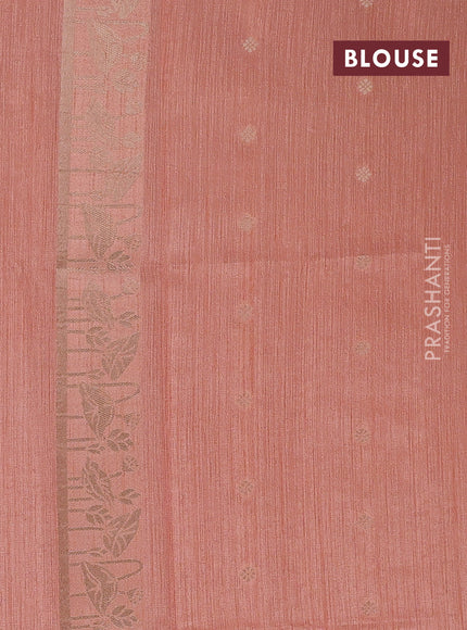 Peach Semi Tussar Saree - Butta