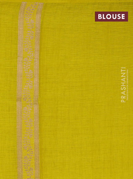 Yellow Semi Tussar Saree - Butta