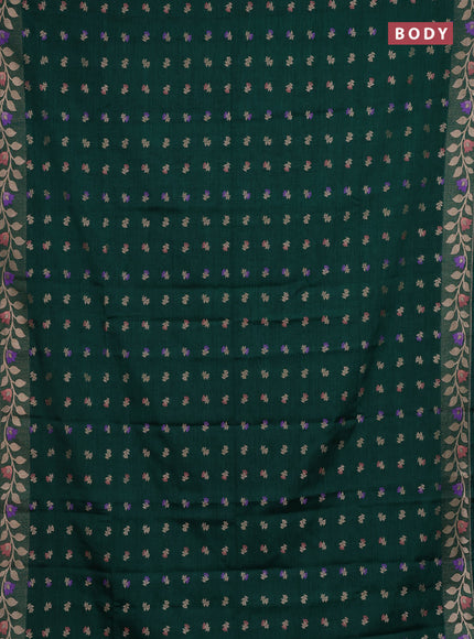 Green Semi Tussar Saree - Butta