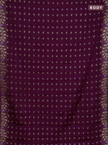 Wine Semi Tussar Saree - Butta