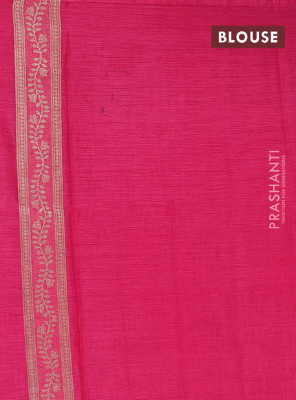 Pink Semi Tussar Saree - Butta