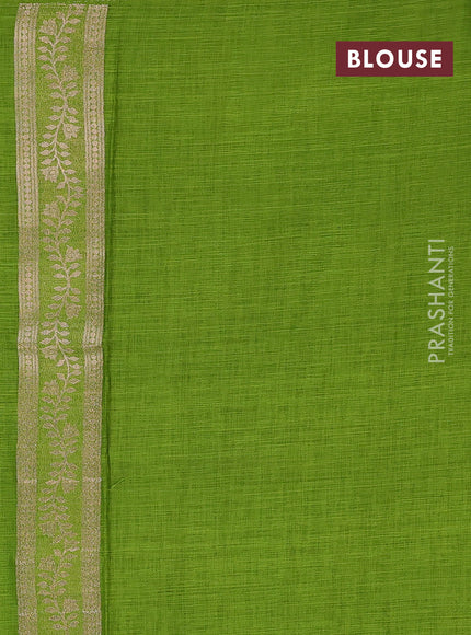 Green Semi Tussar Saree - Butta
