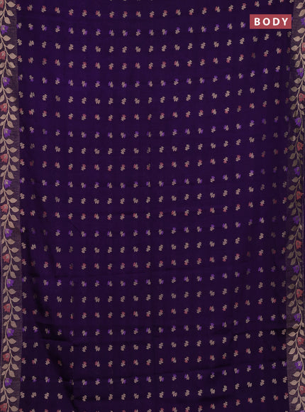 Purple Semi Tussar Saree - Butta