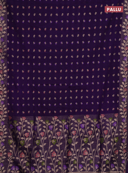 Purple Semi Tussar Saree - Butta