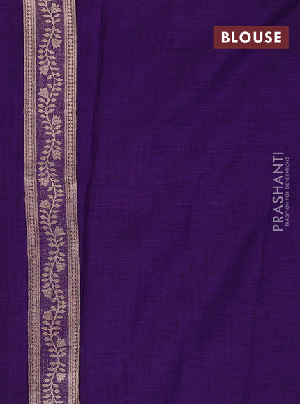 Purple Semi Tussar Saree - Butta