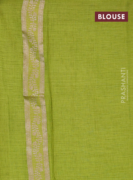 Light Green Semi Tussar Saree - Butta
