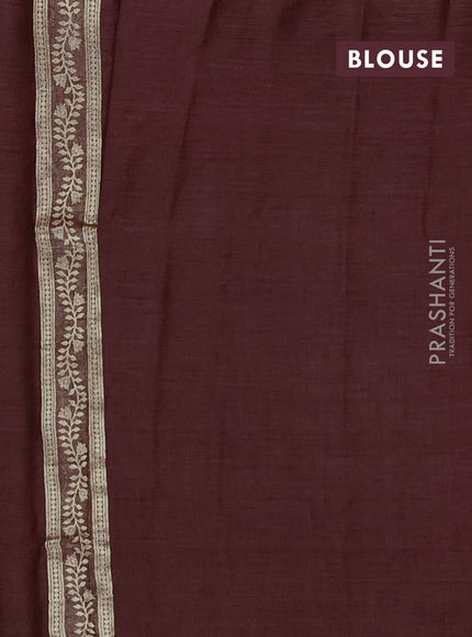 Brown Semi Tussar Saree - Butta