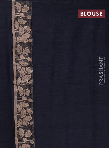 Black Semi Tussar Saree - Butta