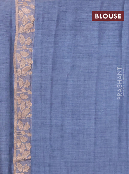 Grey Semi Tussar Saree - Butta
