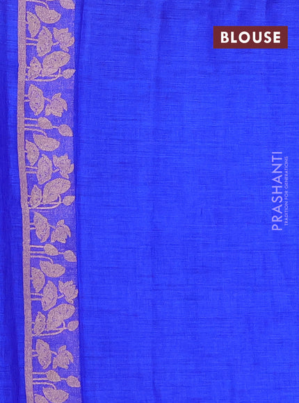 Royal Blue Semi Tussar Saree - Butta