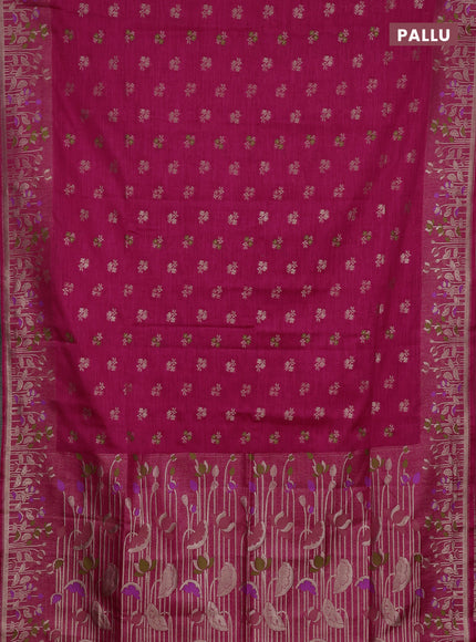 Pink Semi Tussar Saree - Butta