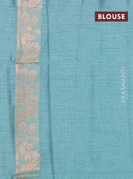 Pastel Blue Semi Tussar Saree - Butta