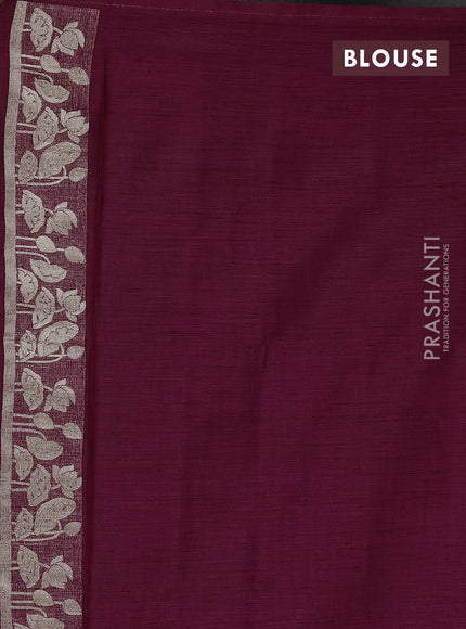 Wine Semi Tussar Saree - Butta