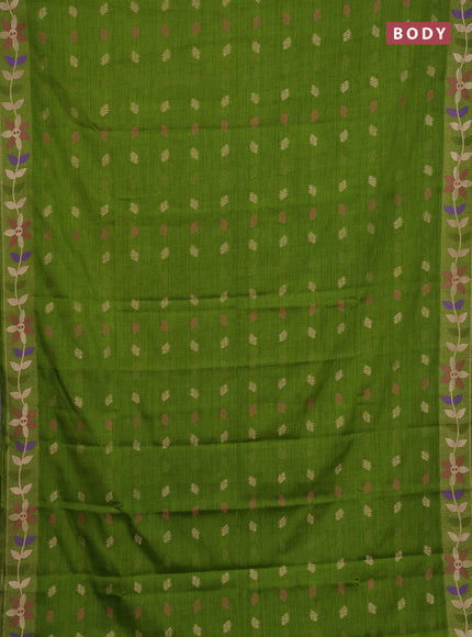 Green Semi Tussar Saree - Butta