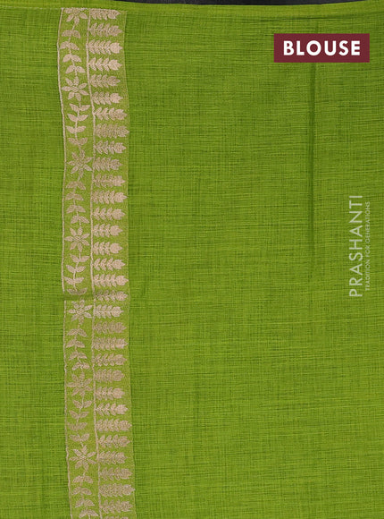 Green Semi Tussar Saree - Butta
