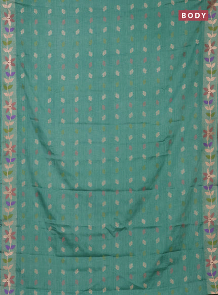 Pastel Green Semi Tussar Saree - Butta