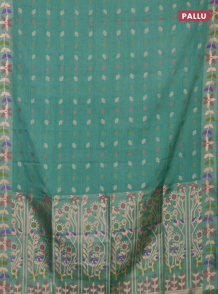Pastel Green Semi Tussar Saree - Butta