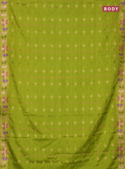 Light Green Semi Tussar Saree - Butta