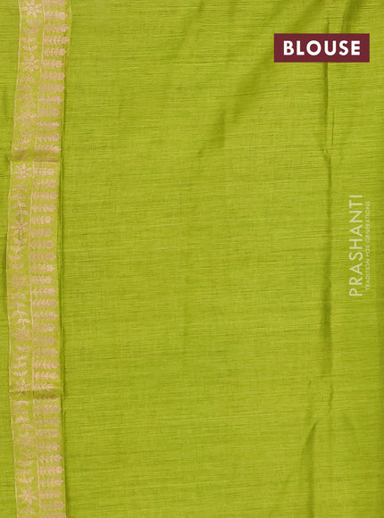 Light Green Semi Tussar Saree - Butta