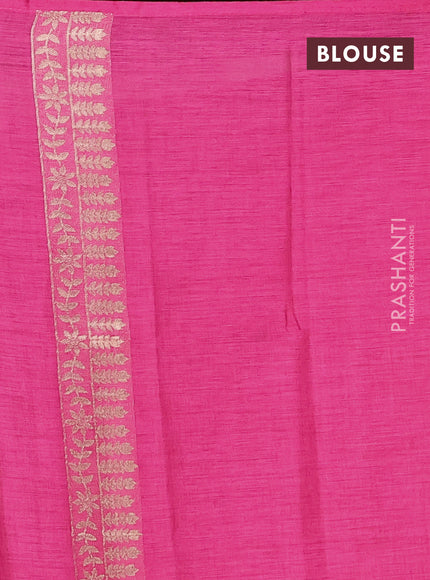 Pink Semi Tussar Saree - Butta