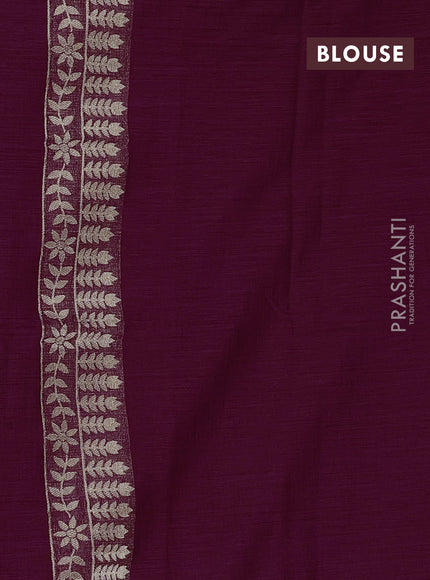Purple Semi Tussar Saree - Butta