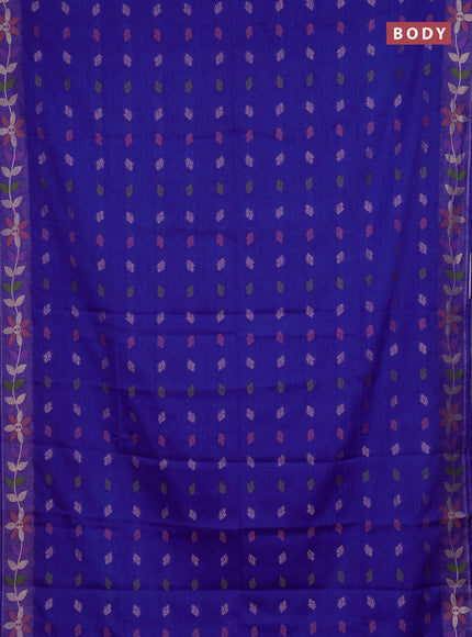 Royal Blue Semi Tussar Saree - Butta