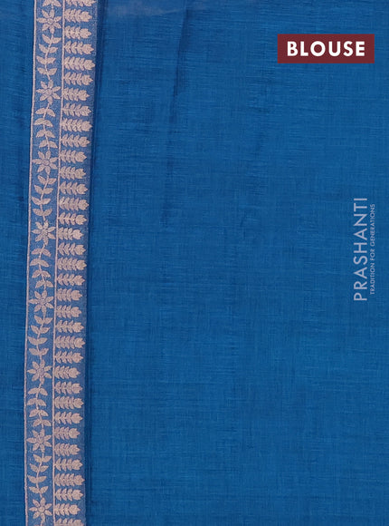 Cs Blue Semi Tussar Saree - Butta