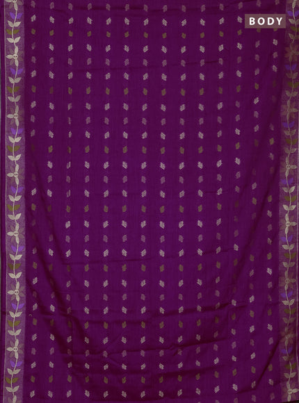 Purple Semi Tussar Saree - Butta