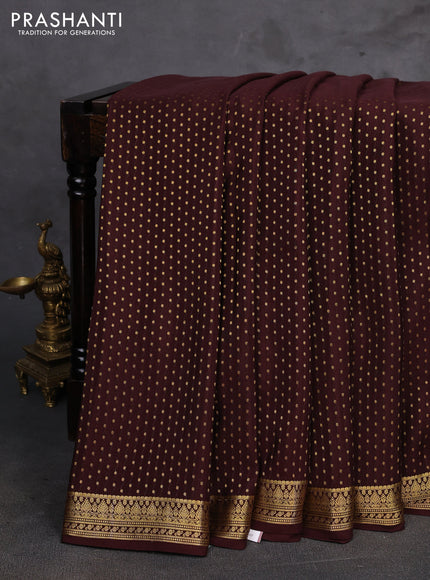 Coffee Brown Pure Mysore Silk - Buttas