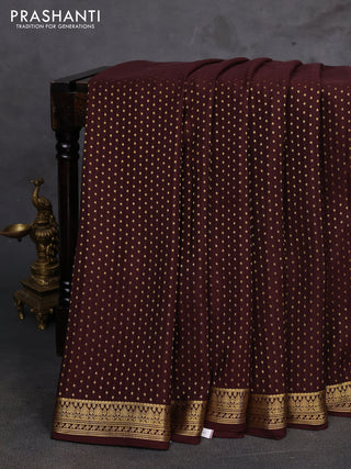 Coffee Brown Pure Mysore Silk - Buttas