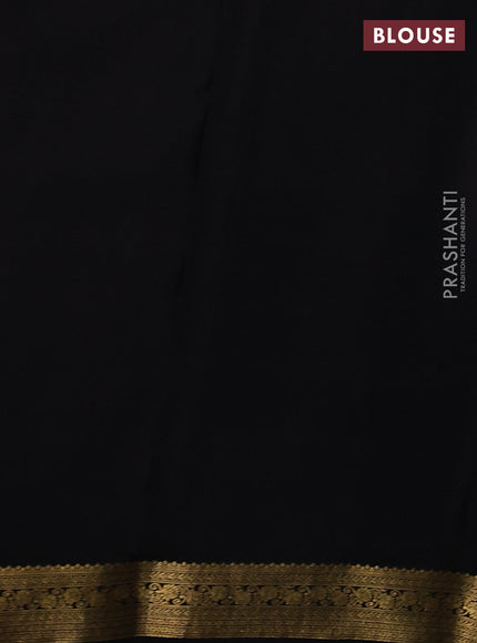Black Pure Mysore Silk - Checks