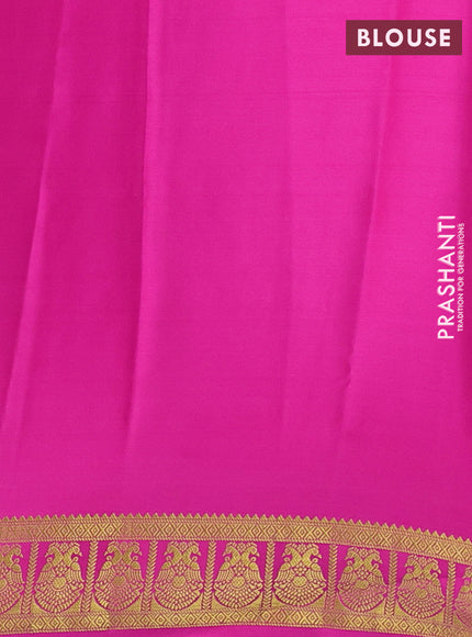 Grey & Pink Pure Mysore Silk Saree