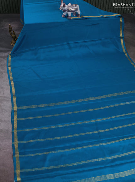 Blue Pure Mysore Silk Saree