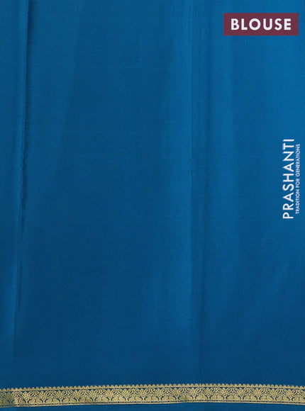 Blue Pure Mysore Silk Saree