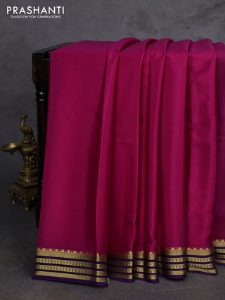 Pink & Purple Pure Mysore Silk Saree