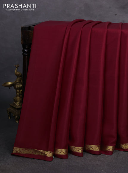 Maroon Pure Mysore Silk Saree