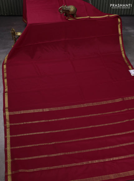 Red Pure Mysore Silk Saree